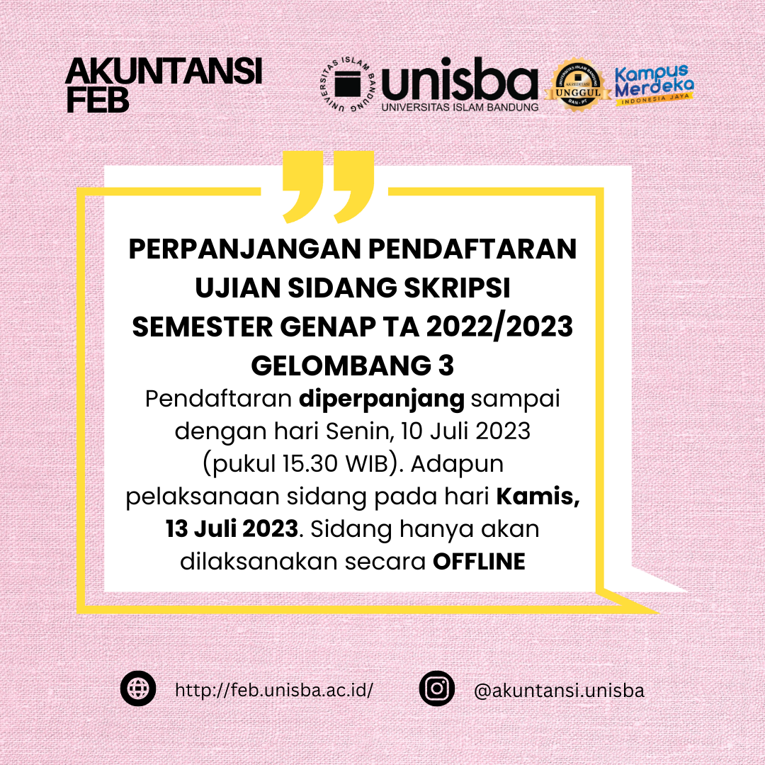 Perpanjangan Pendaftaran Ujian Sidang Skripsi Gel 3