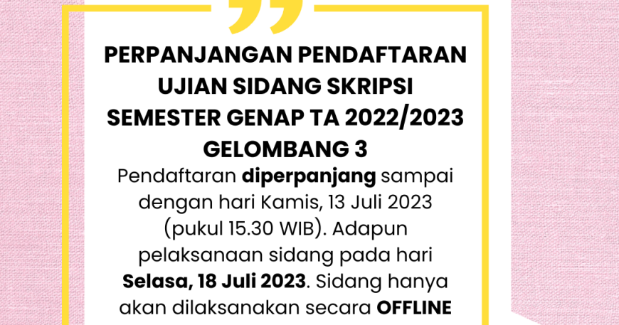 perpanjangan pendaftaran sidang gel 3