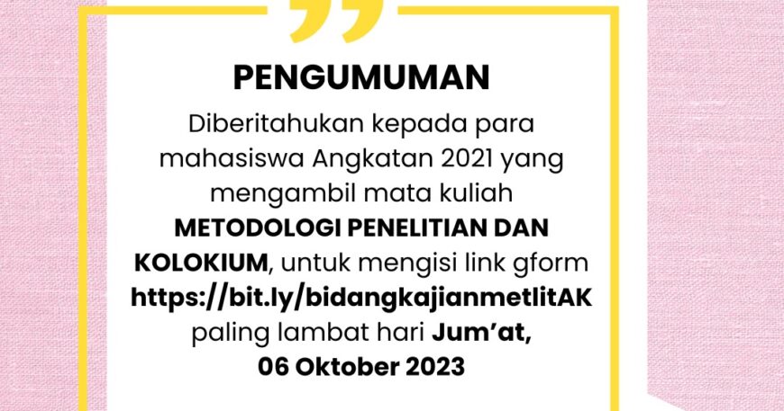 Pemilihan Bidang Kajian Metlit